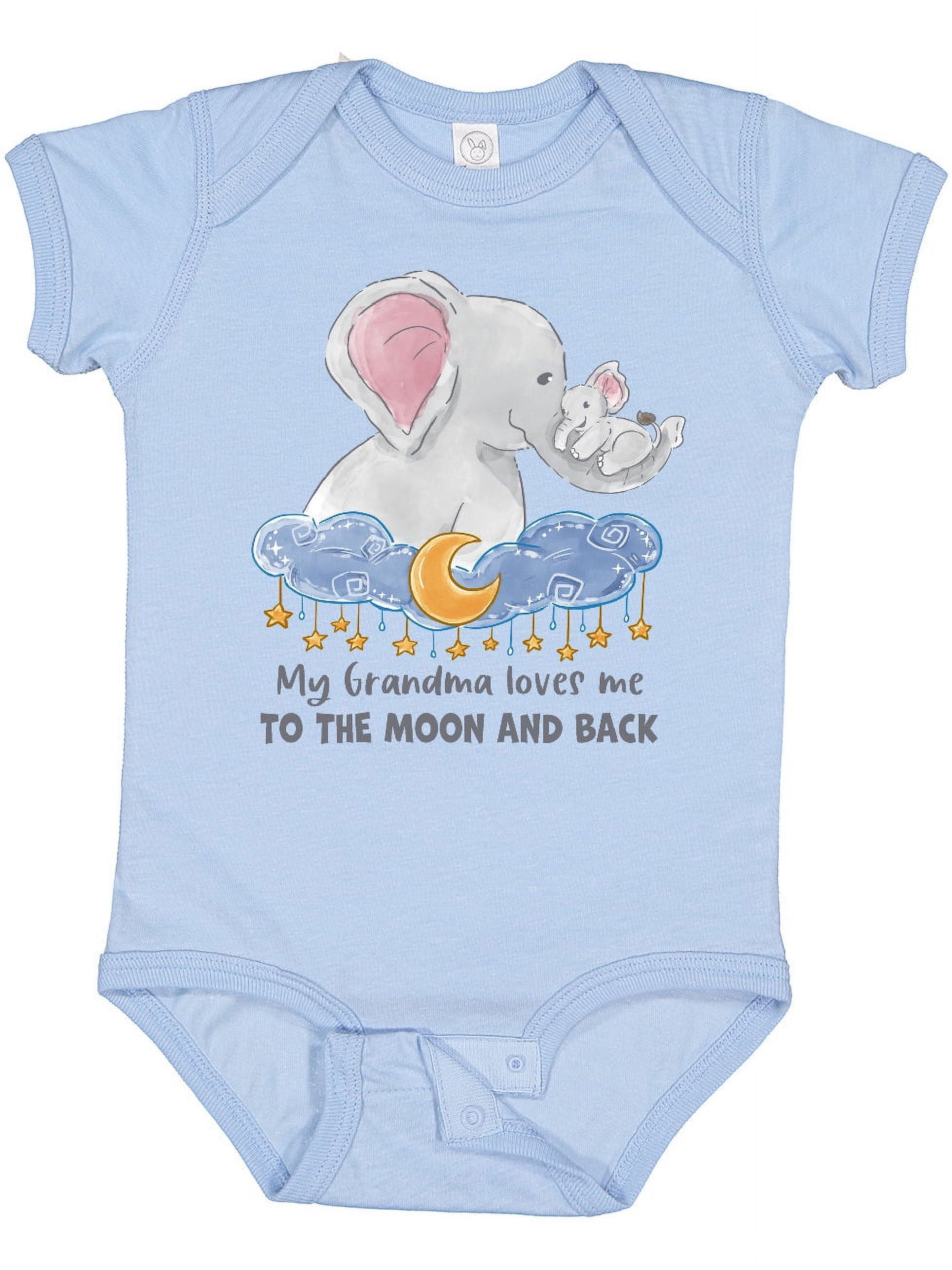 Inktastic I Love My Grandma Baby Bodysuit - Elephant Family Design For Grandchildren Gifts