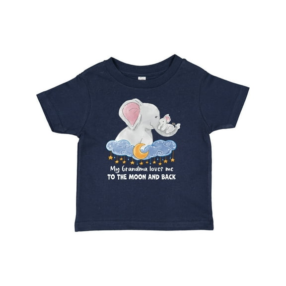 Inktastic My Grandma Loves Me to the Moon and Back Elephant Family Boys or Girls Baby T-Shirt