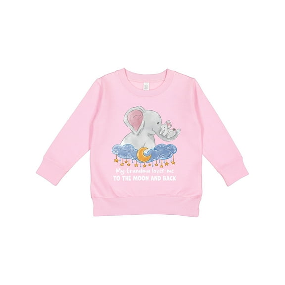 Inktastic My Grandma Loves Me to the Moon and Back Elephant Family Toddler Sweatshirt
