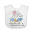 thumbnail image 1 of Inktastic My Grandma Loves Me to the Moon and Back Elephants in Clouds Boys or Girls Baby Bib, 1 of 4