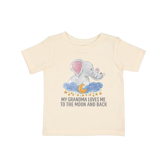 Inktastic My Grandma Loves Me to the Moon and Back Elephants in Clouds Boys or Girls Baby T-Shirt