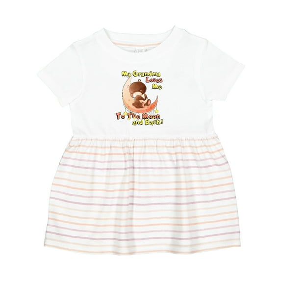 Inktastic My Grandma Loves Me to the Moon and Back Girls Baby Dress