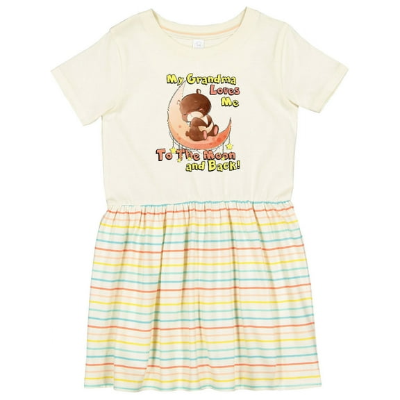 Inktastic My Grandma Loves Me to the Moon and Back Girls Toddler Dress