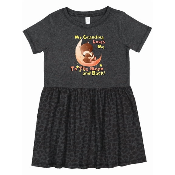 Inktastic My Grandma Loves Me to the Moon and Back Girls Toddler Dress