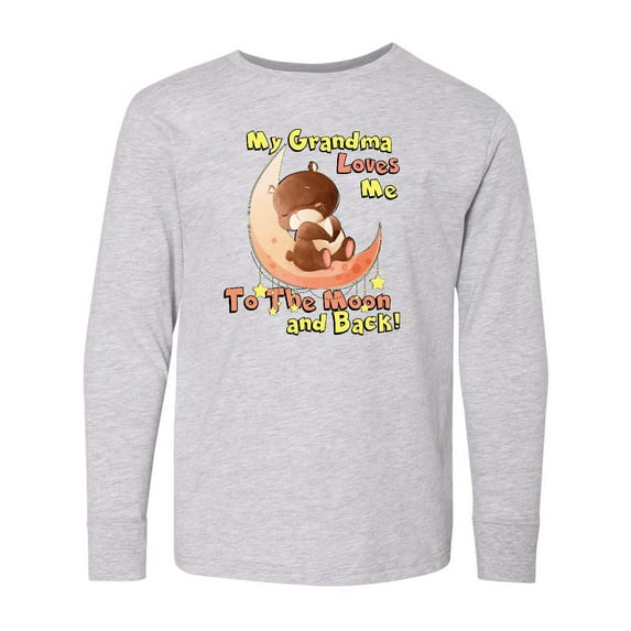 Inktastic My Grandma Loves Me to the Moon and Back Long Sleeve Youth T-Shirt