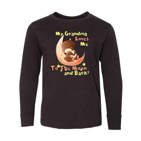 Inktastic My Grandma Loves Me to the Moon and Back Long Sleeve Youth T-Shirt