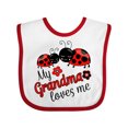 thumbnail image 1 of Inktastic My Grandma Loves Me with Cute Ladybugs Boys or Girls Baby Bib, 1 of 4