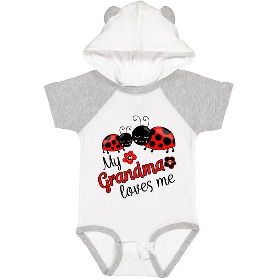 Inktastic My Grandma Loves Me with Cute Ladybugs Boys or Girls Baby Bodysuit