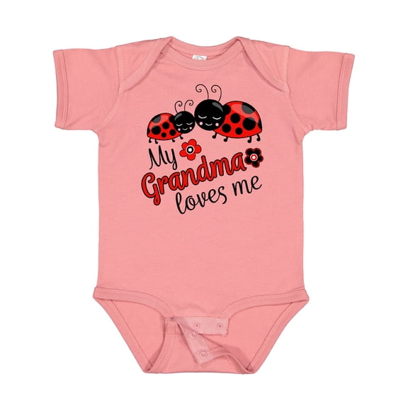 Inktastic My Grandma Loves Me with Cute Ladybugs Boys or Girls Baby Bodysuit