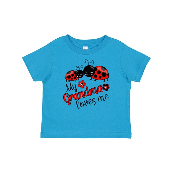 Inktastic My Grandma Loves Me with Cute Ladybugs Boys or Girls Baby T-Shirt