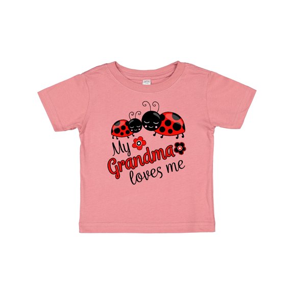 Inktastic My Grandma Loves Me with Cute Ladybugs Boys or Girls Baby T-Shirt