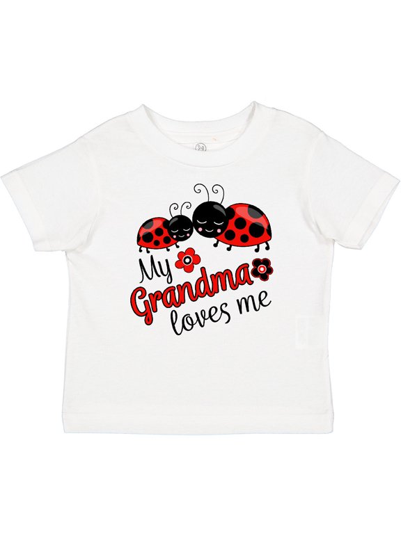 My Grandma Loves Me with Cute Ladybugs Boys or Girls Baby T-Shirt