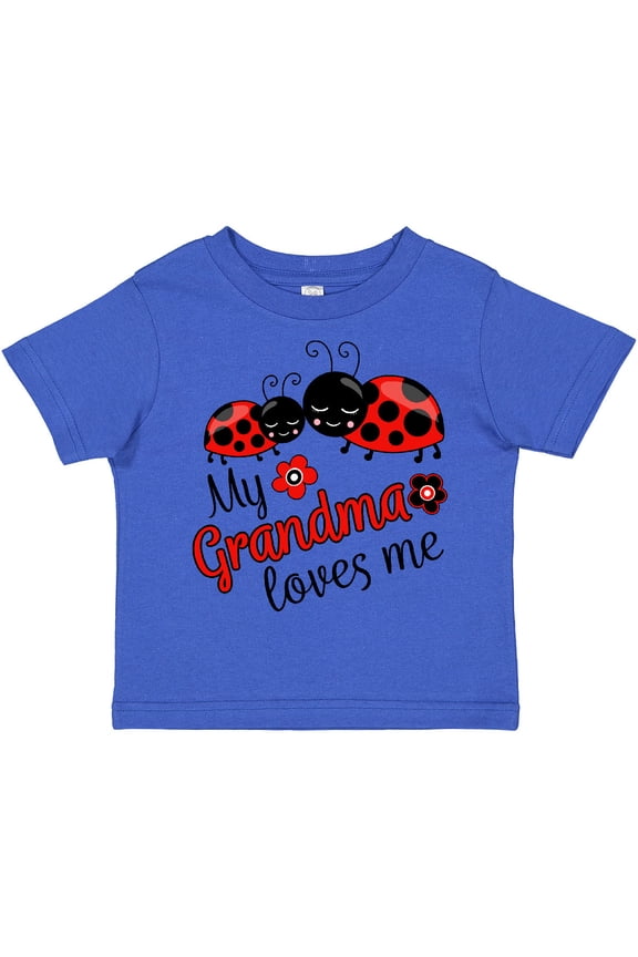 My Grandma Loves Me with Cute Ladybugs Boys or Girls Toddler T-Shirt
