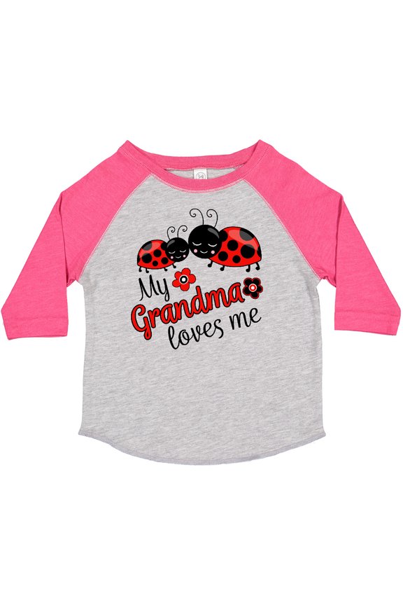 My Grandma Loves Me with Cute Ladybugs Boys or Girls Toddler T-Shirt
