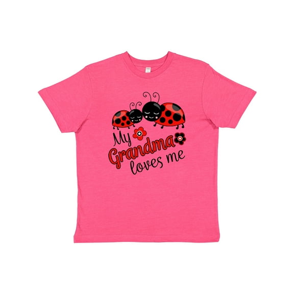 Inktastic My Grandma Loves Me with Cute Ladybugs Youth T-Shirt