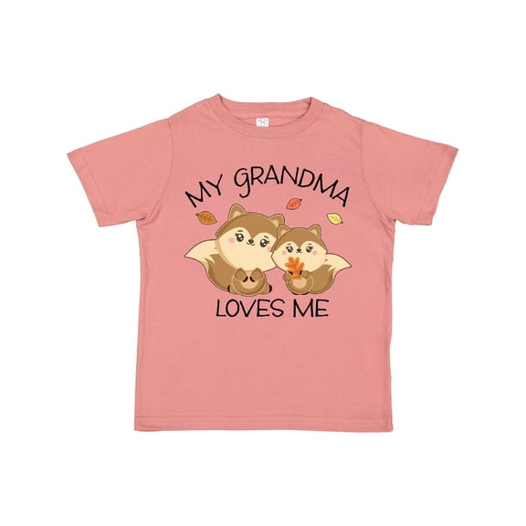Inktastic My Grandma Loves Me with Cute Squirrels in Autumn Boys or Girls Toddler T-Shirt