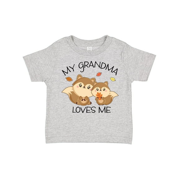 Inktastic My Grandma Loves Me with Cute Squirrels in Autumn Boys or Girls Toddler T-Shirt