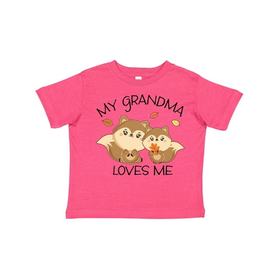 Inktastic My Grandma Loves Me with Cute Squirrels in Autumn Boys or Girls Toddler T-Shirt