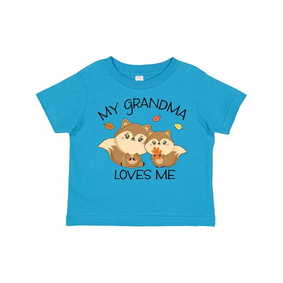 Inktastic My Grandma Loves Me with Cute Squirrels in Autumn Boys or Girls Toddler T-Shirt