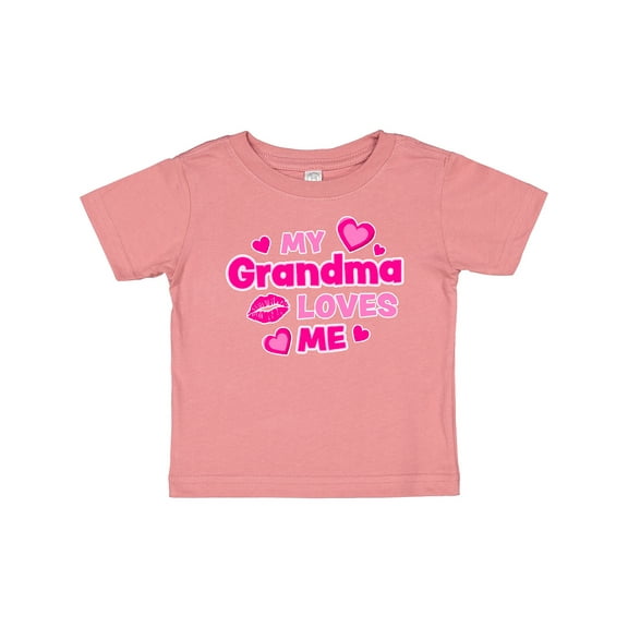 Inktastic My Grandma Loves Me with Hearts and Kiss Boys or Girls Baby T-Shirt