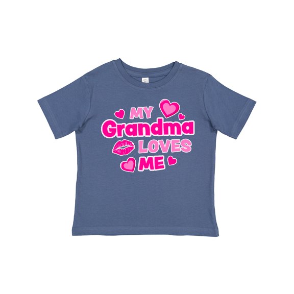 Inktastic My Grandma Loves Me with Hearts and Kiss Boys or Girls Toddler T-Shirt