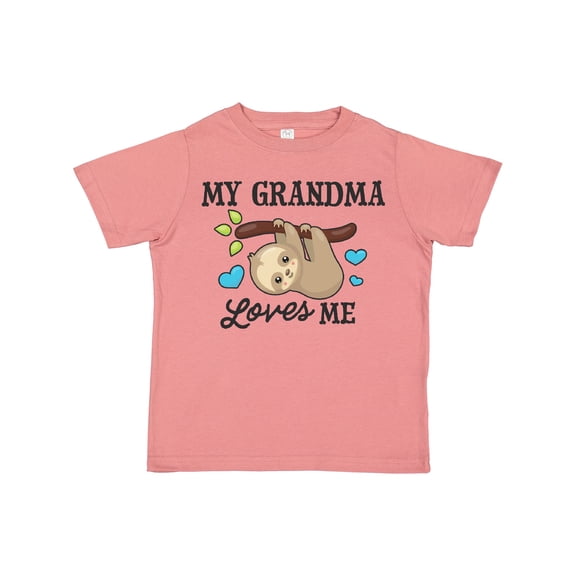 Inktastic My Grandma Loves Me with Sloth and Hearts Boys or Girls Toddler T-Shirt