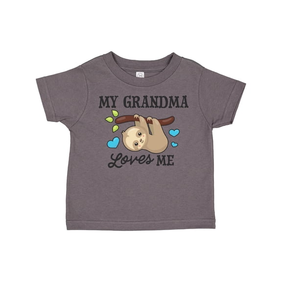 Inktastic My Grandma Loves Me with Sloth and Hearts Boys or Girls Toddler T-Shirt
