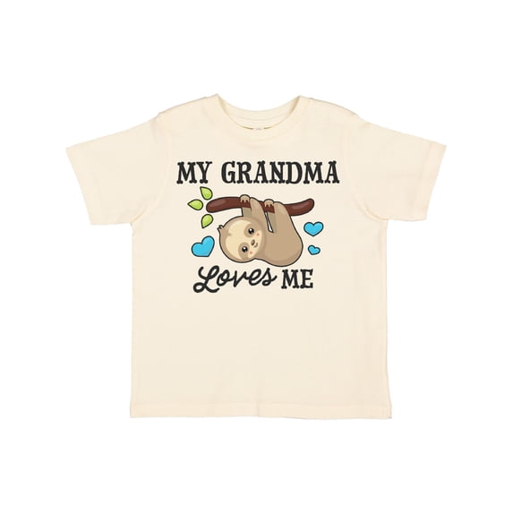 Inktastic My Grandma Loves Me with Sloth and Hearts Boys or Girls Toddler T-Shirt
