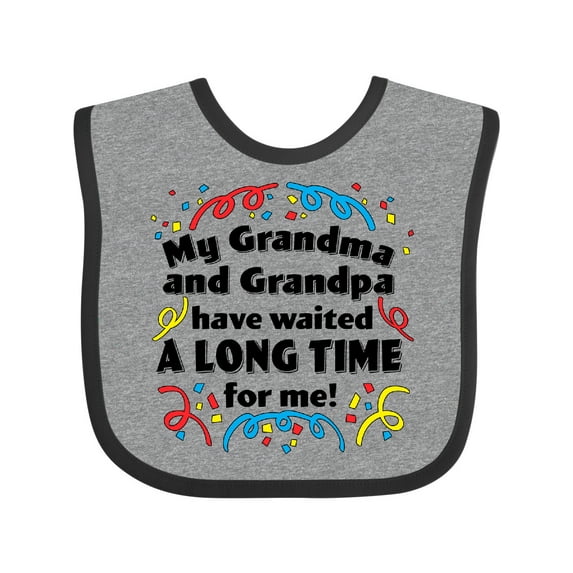 Inktastic My Grandma and Grandpa Have Waited a Long Time for Me Boys or Girls Baby Bib
