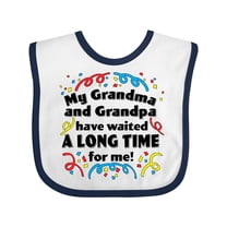 Inktastic My Grandma and Grandpa Have Waited a Long Time for Me Boys or Girls Baby Bib