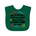 thumbnail image 1 of Inktastic My Grandma and Grandpa Have Waited a Long Time for Me Boys or Girls Baby Bib, 1 of 4