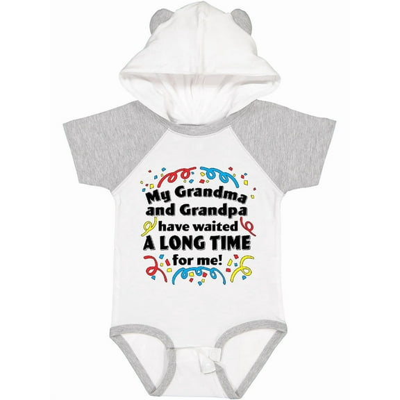 Inktastic My Grandma and Grandpa Have Waited a Long Time for Me Boys or Girls Baby Bodysuit