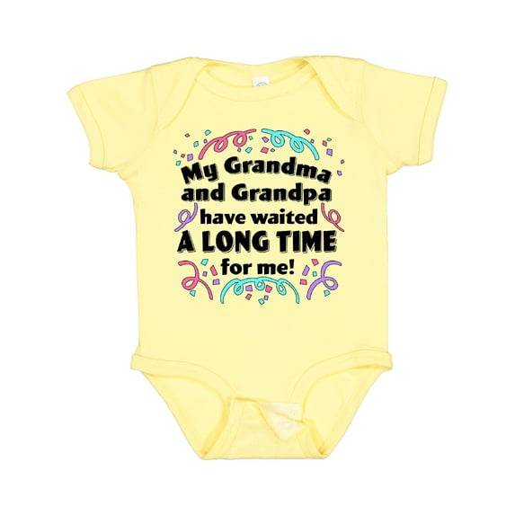 Inktastic My Grandma and Grandpa Have Waited a Long Time for Me Boys or Girls Baby Bodysuit
