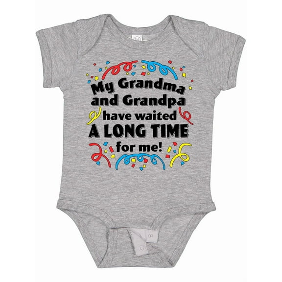 Inktastic My Grandma and Grandpa Have Waited a Long Time for Me Boys or Girls Baby Bodysuit