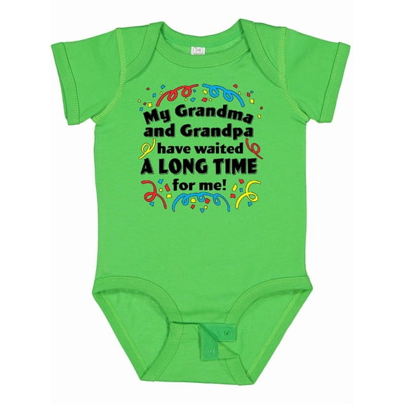 Inktastic My Grandma and Grandpa Have Waited a Long Time for Me Boys or Girls Baby Bodysuit