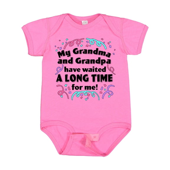 Inktastic My Grandma and Grandpa Have Waited a Long Time for Me Boys or Girls Baby Bodysuit