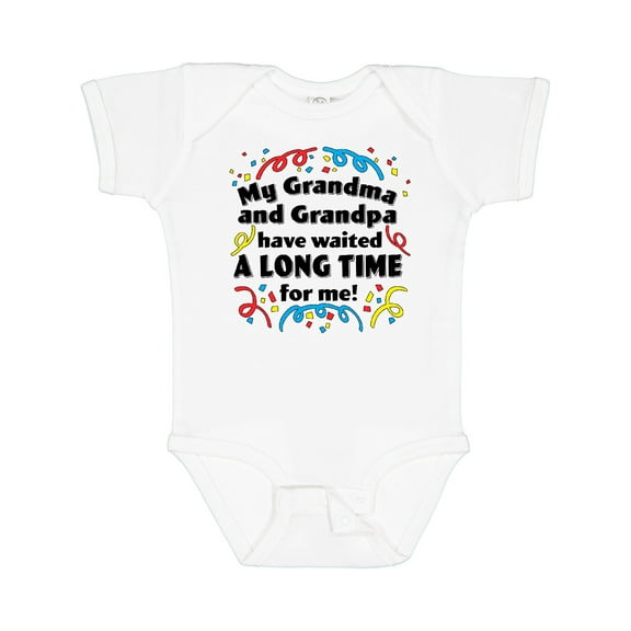 Inktastic My Grandma and Grandpa Have Waited a Long Time for Me Boys or Girls Baby Bodysuit