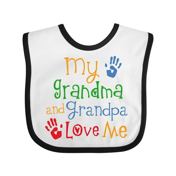 Inktastic My Grandma and Grandpa Love Me Boys or Girls Baby Bib