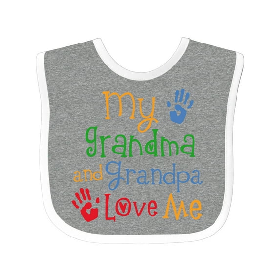 Inktastic My Grandma and Grandpa Love Me Boys or Girls Baby Bib