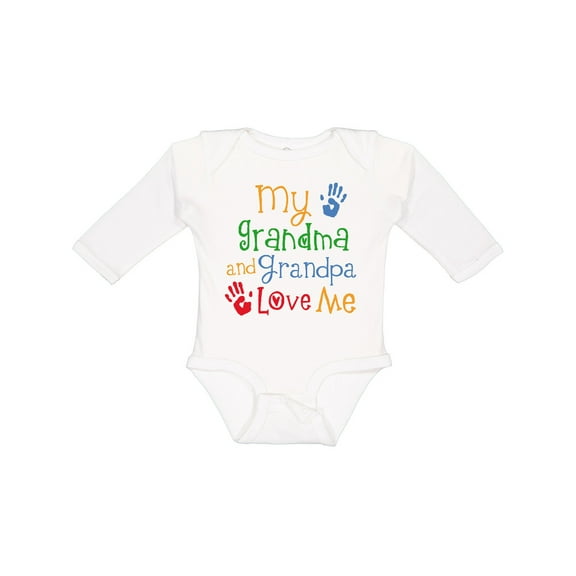 Inktastic My Grandma and Grandpa Love Me Boys or Girls Long Sleeve Baby Bodysuit