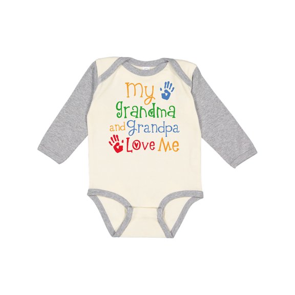 Inktastic My Grandma and Grandpa Love Me Boys or Girls Long Sleeve Baby Bodysuit