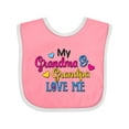 thumbnail image 1 of Inktastic My Grandma and Grandpa Love Me with Hearts Boys or Girls Baby Bib, 1 of 4