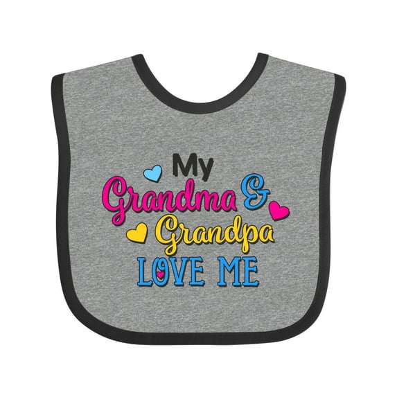 Inktastic My Grandma and Grandpa Love Me with Hearts Boys or Girls Baby Bib