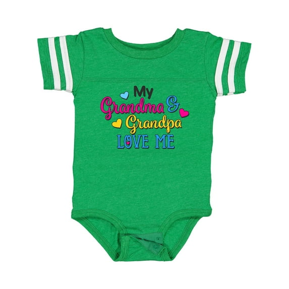 Inktastic My Grandma and Grandpa Love Me with Hearts Boys or Girls Baby Bodysuit