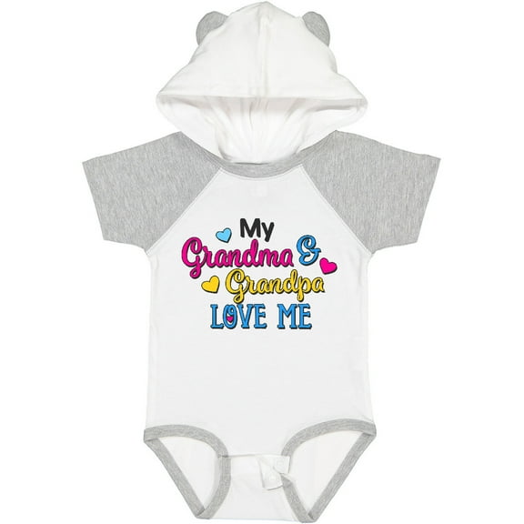 Inktastic My Grandma and Grandpa Love Me with Hearts Boys or Girls Baby Bodysuit
