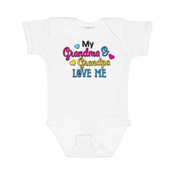 Inktastic My Grandma and Grandpa Love Me with Hearts Boys or Girls Baby Bodysuit