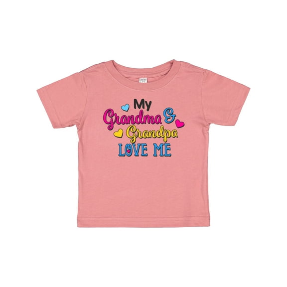 Inktastic My Grandma and Grandpa Love Me with Hearts Boys or Girls Baby T-Shirt