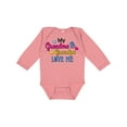 thumbnail image 1 of Inktastic My Grandma and Grandpa Love Me with Hearts Boys or Girls Long Sleeve Baby Bodysuit, 1 of 5