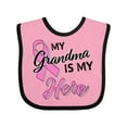 thumbnail image 1 of Inktastic My Grandma is My Hero Breast Cancer Awareness Boys or Girls Baby Bib, 1 of 4
