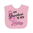 thumbnail image 1 of Inktastic My Grandma is My Hero Breast Cancer Awareness Boys or Girls Baby Bib, 1 of 4